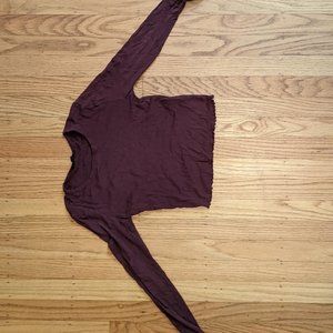 Maroon Topshop long-sleeved cropped shirt